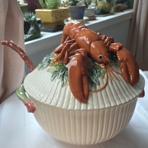 Fitz & Floyd Large Soup Tureen With Lid and Ladle (13") Serving Dish